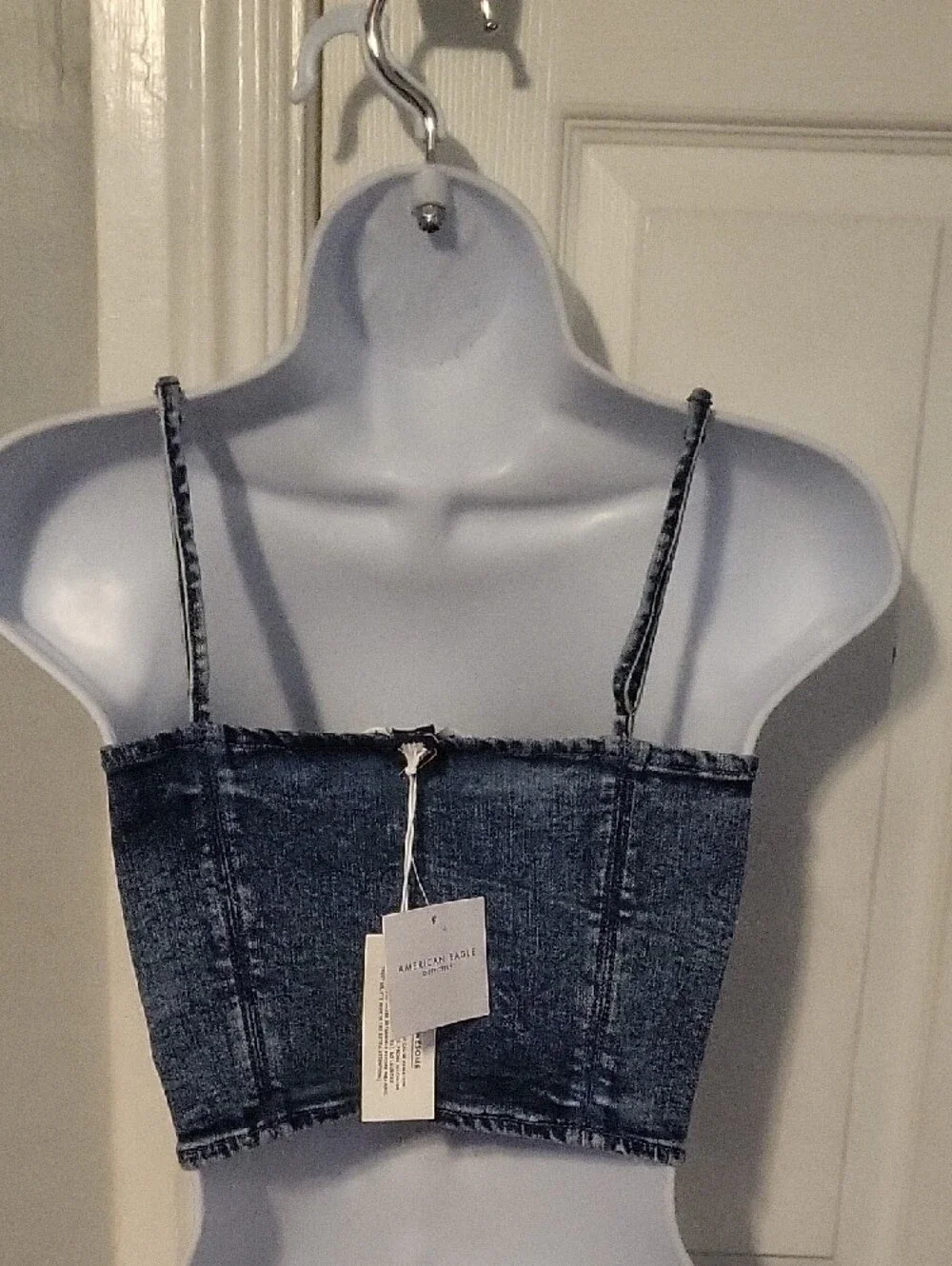 NWT American Eagle Corset Style Denim Crop Top